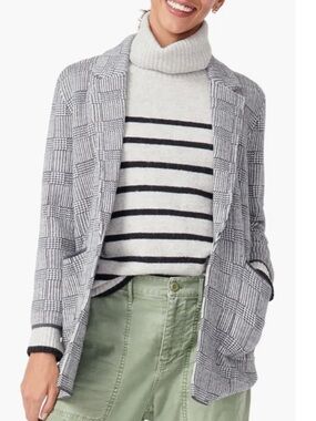 J.Crew Sophie Open Front Sweater Blazer in Glen Plaid Print
